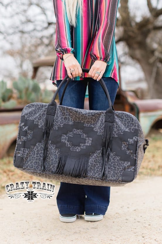 Black Leopard Aztec Weekender Bag