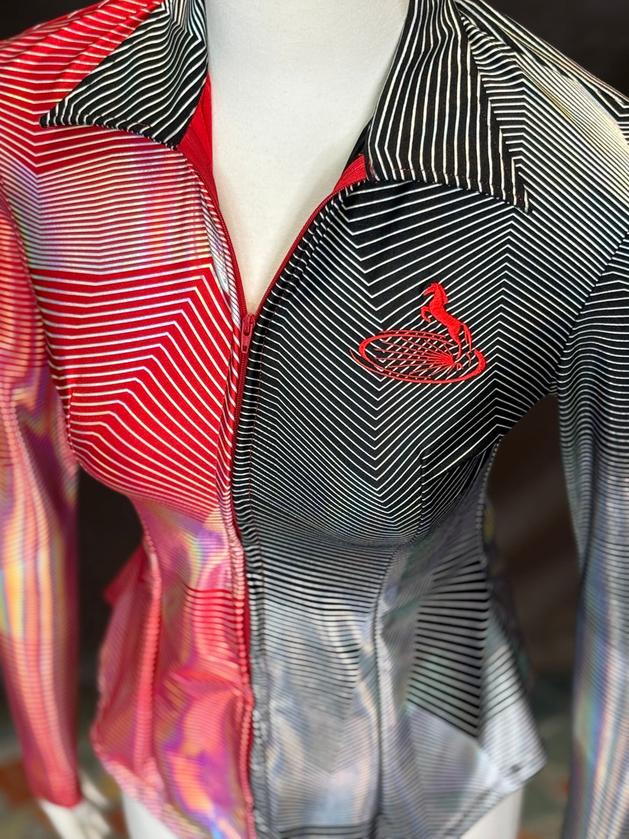 XS - Black/Red Trippy Split Shirt