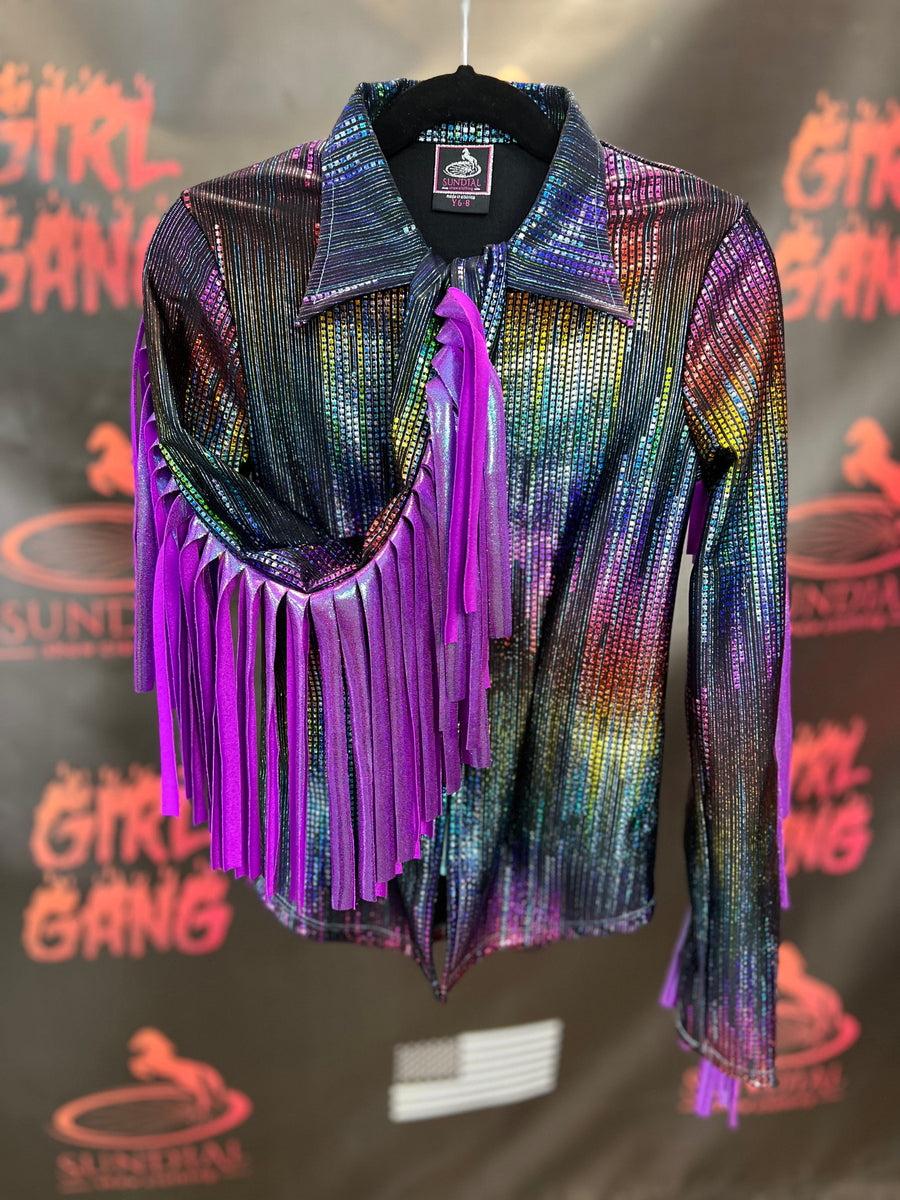 YM - Black Rainbow Drip + Fringe