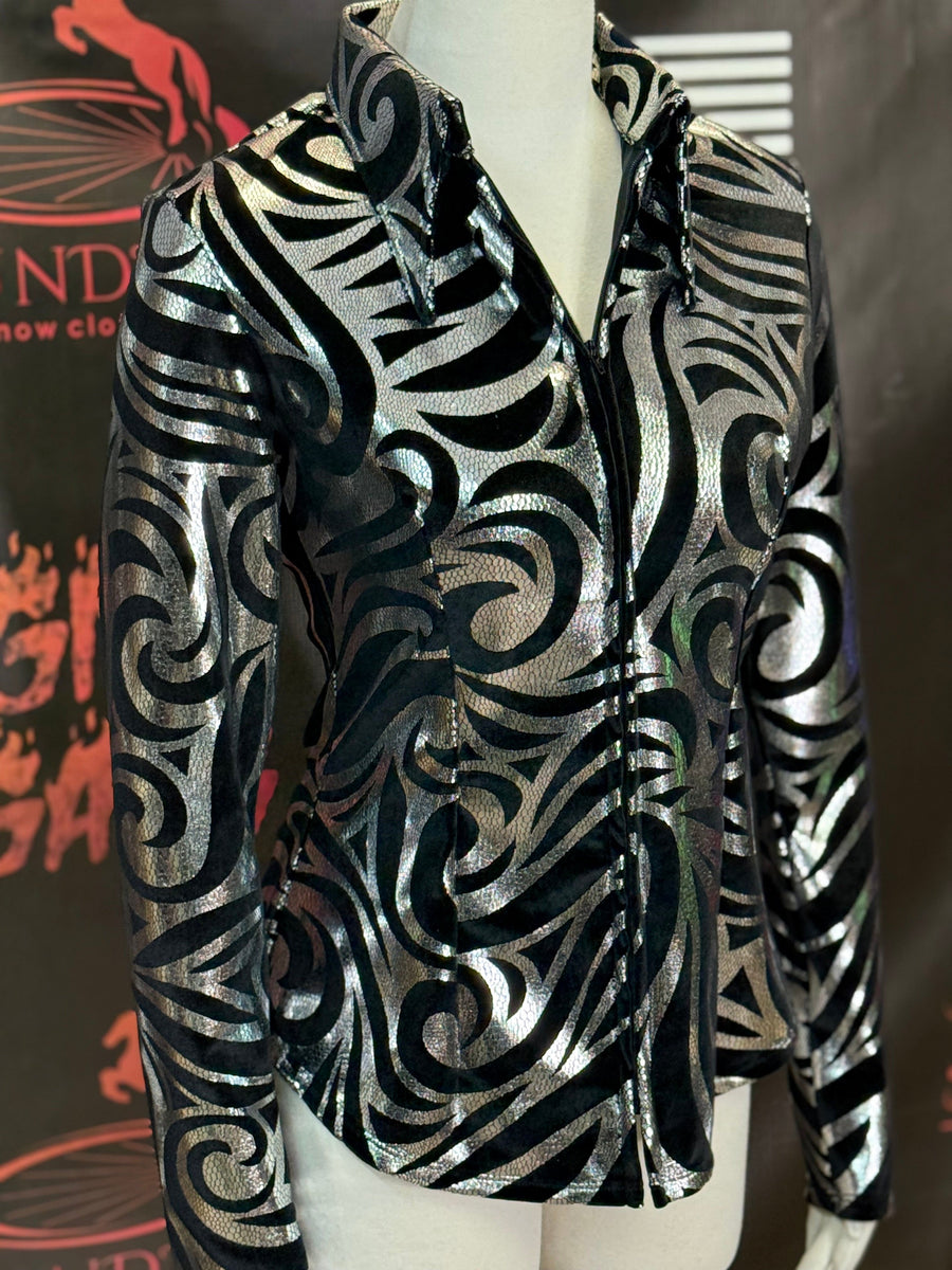 M - Silver/Black Velvet Swirl