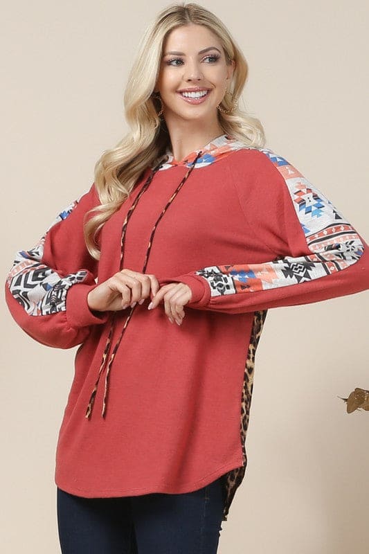 Hacci Leopard/Aztec Hoodie