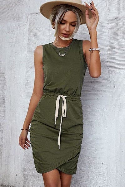Ruched Olive Dress Ruched Olive Dress