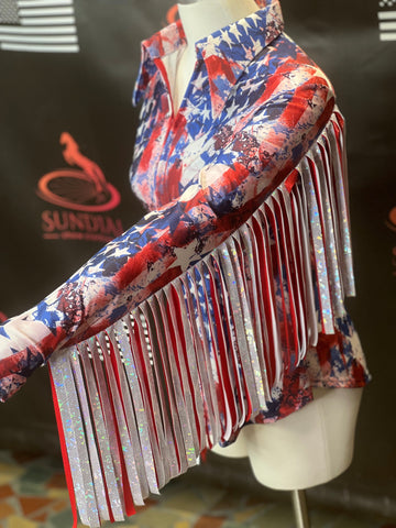 M - Faded Glory with Sleeve Fringe