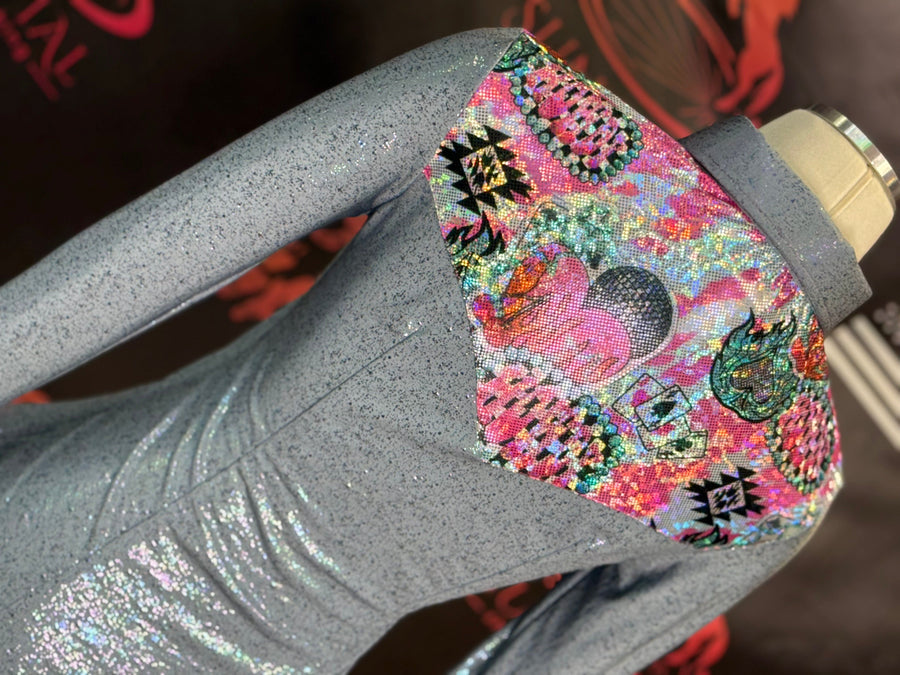 XS - Charcoal Confetti/Flaming Heart Yoke Style