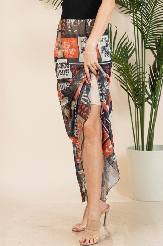 XL - Cowboy Party Mesh Skirt (Lined)