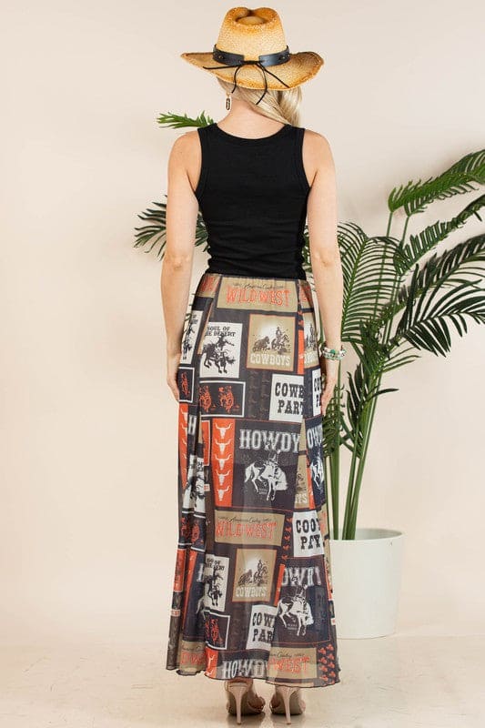 XL - Cowboy Party Mesh Skirt (Lined)