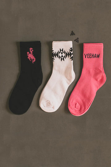 Cowgirl Crew Socks (Pink)