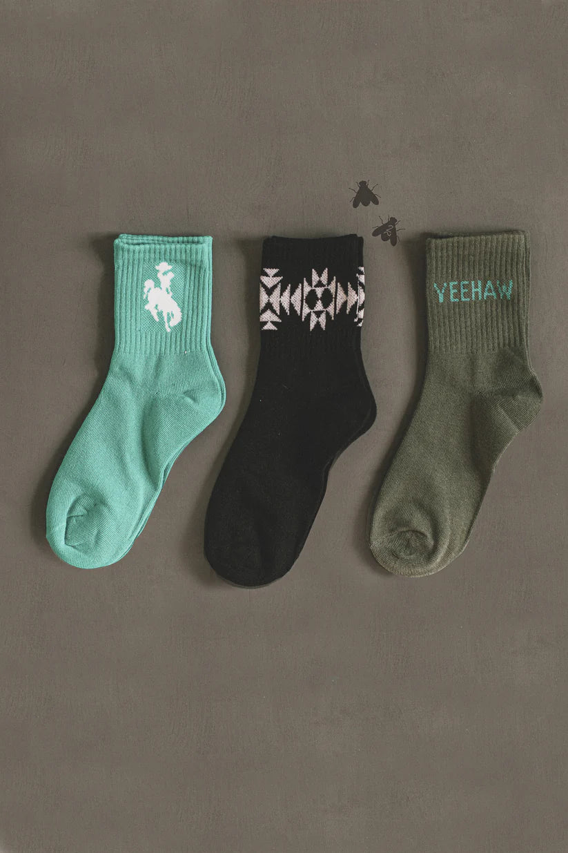 Cowgirl Crew Socks (Teal)