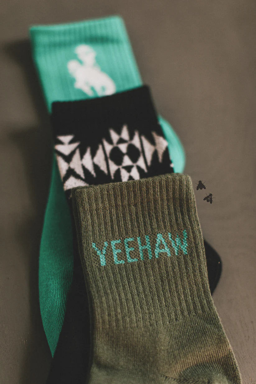 Cowgirl Crew Socks (Teal)