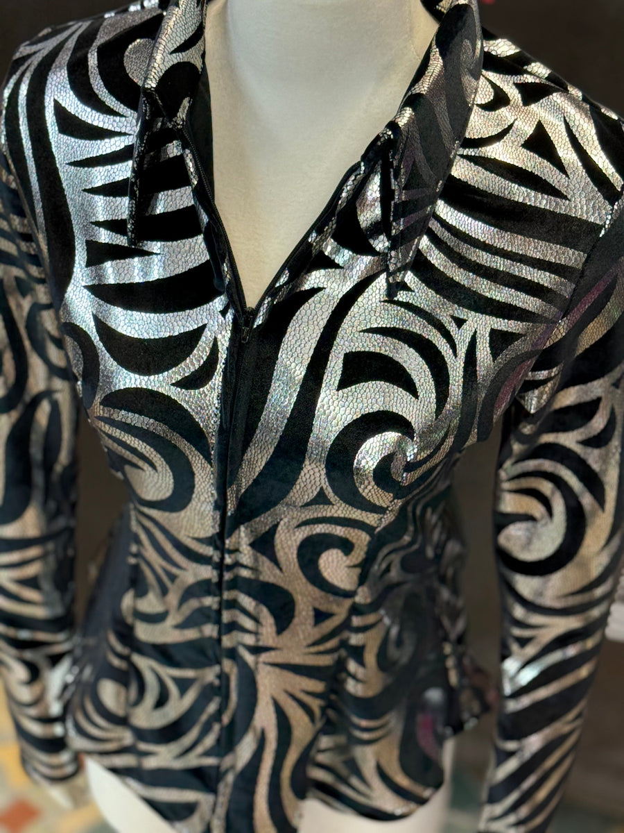 M - Silver/Black Velvet Swirl