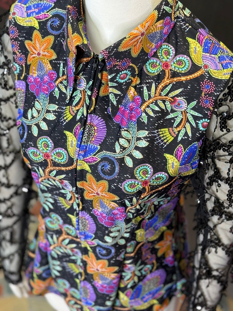 L - Midnight Mariposa Shimmy Sleeve