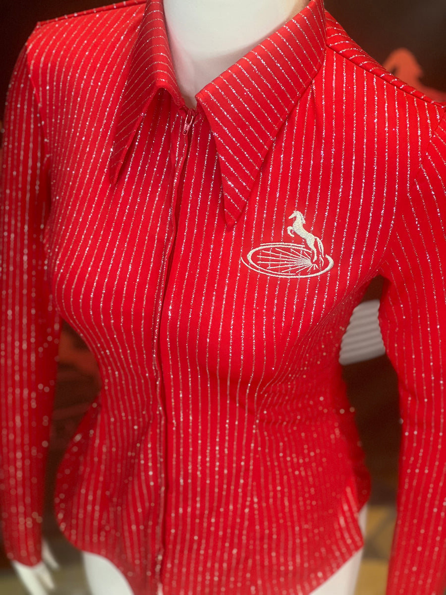 XS - Red/Silver Pinstripe