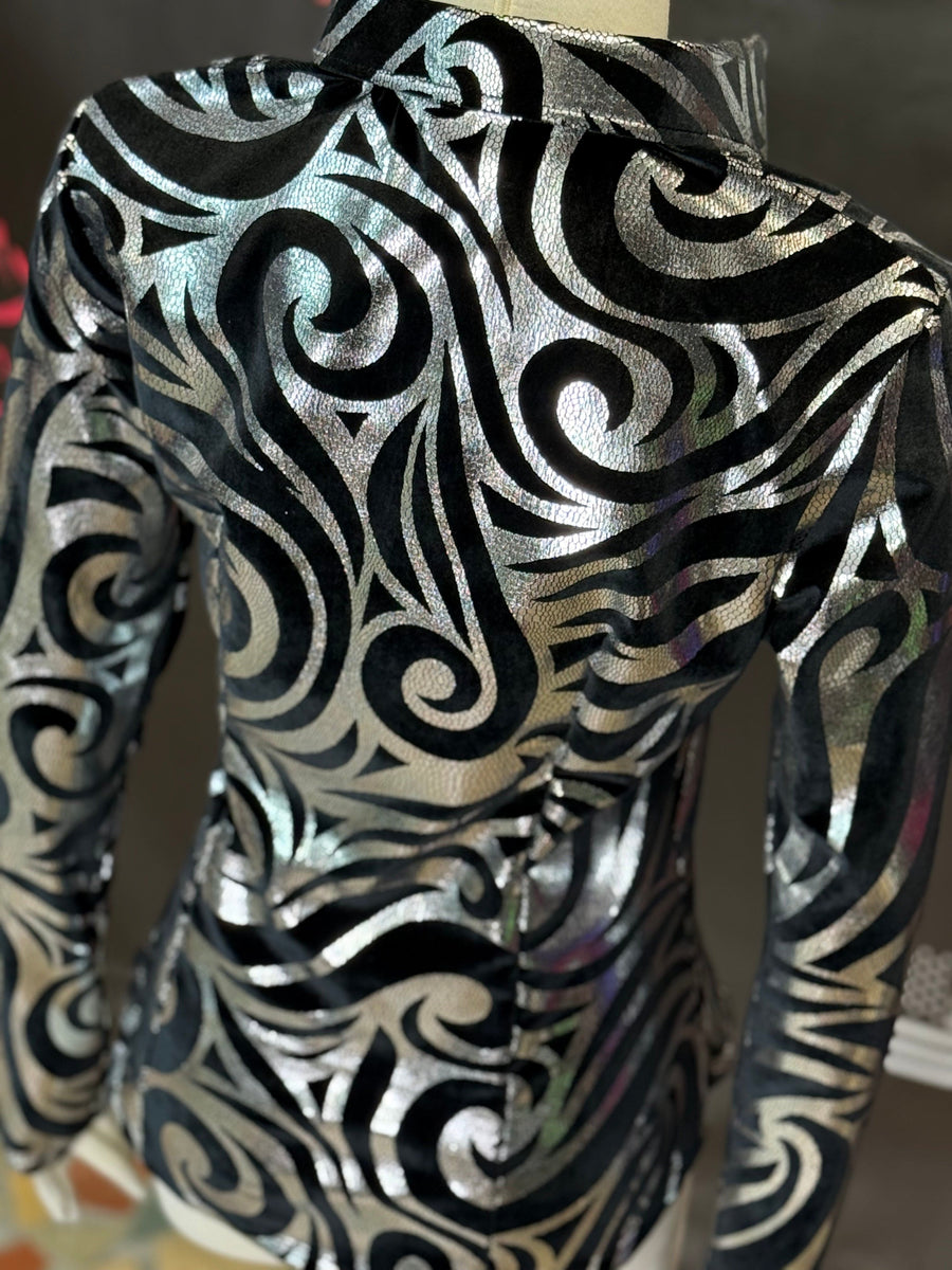 M - Silver/Black Velvet Swirl