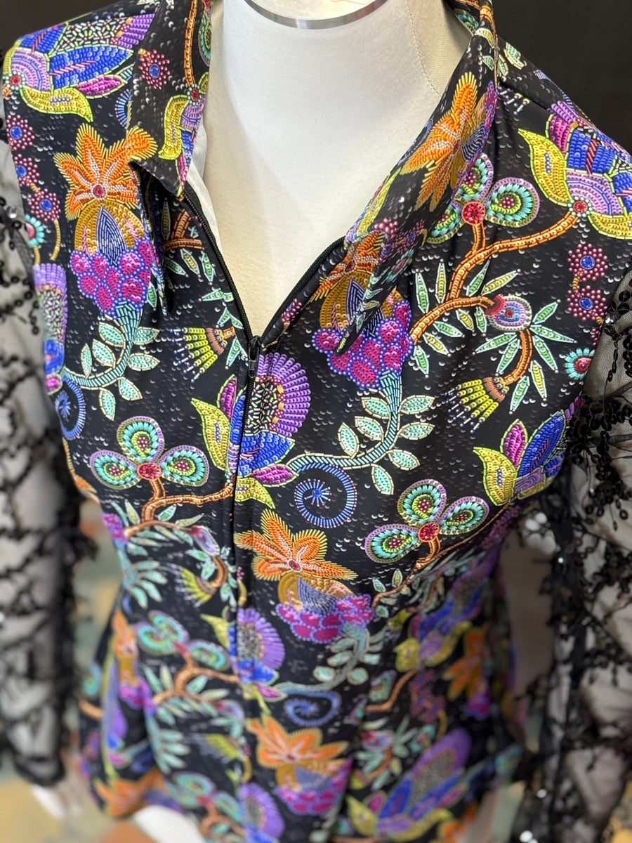 L - Midnight Mariposa Shimmy Sleeve