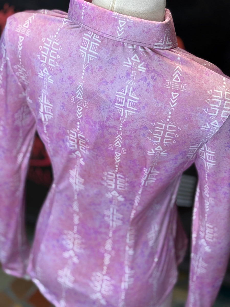 S - Pink Watercolor Mudcloth