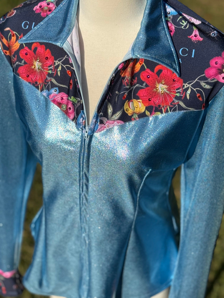 L - Designer Floral Yoke Style + Bling