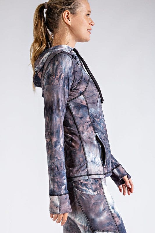 Tie-Dye Defined Butter Soft Zip Up Jacket (2 Colors)