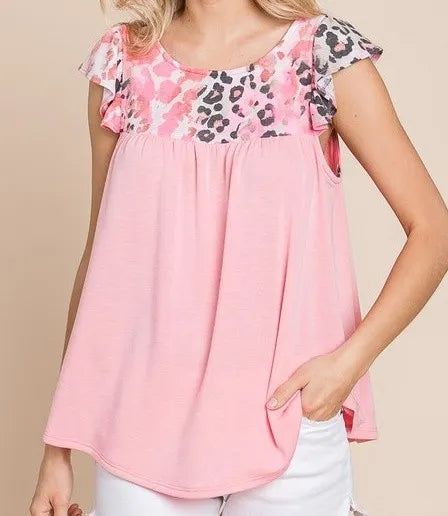 XL - Flutterby Top in Pink
