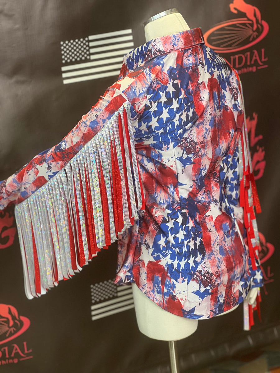 M - Faded Glory with Sleeve Fringe