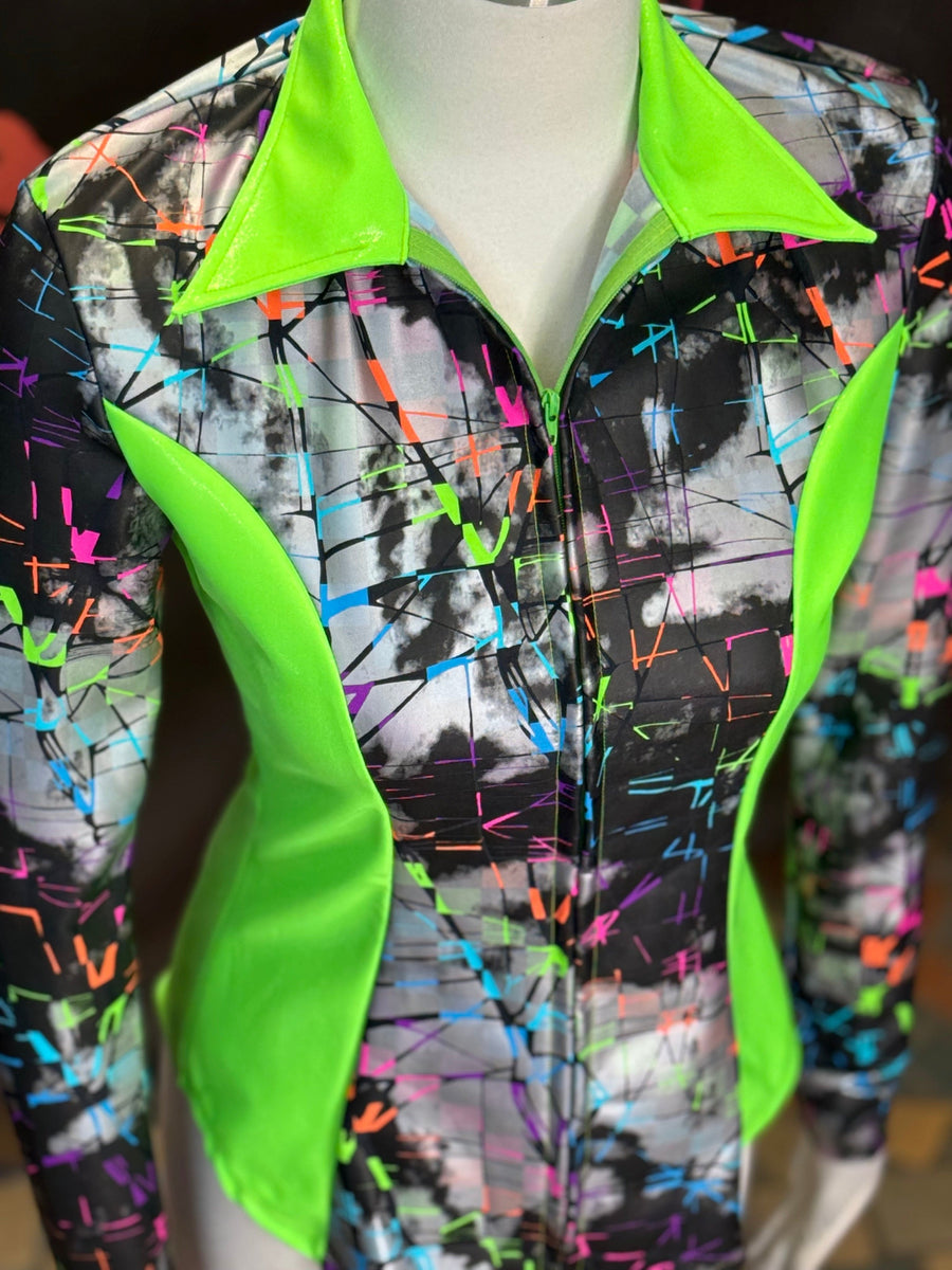 S - Lime Grunge Check Dolly Cut