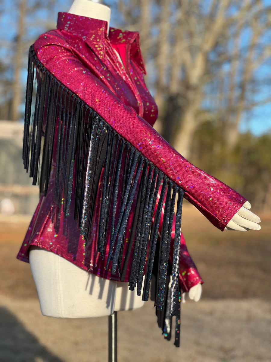 M - Rich Berry Prism with Sleeve Fringe