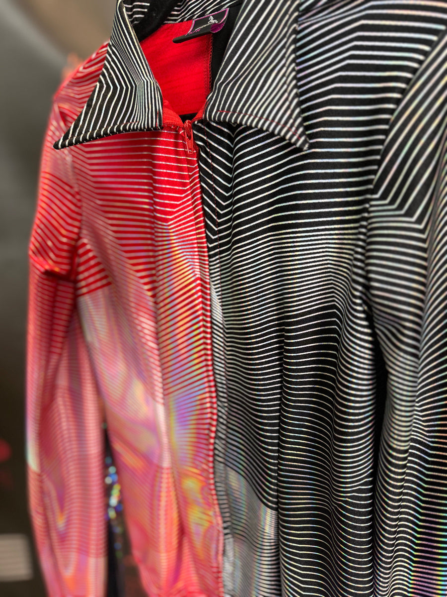 YL - Black/Red Trippy Holo + Fringe