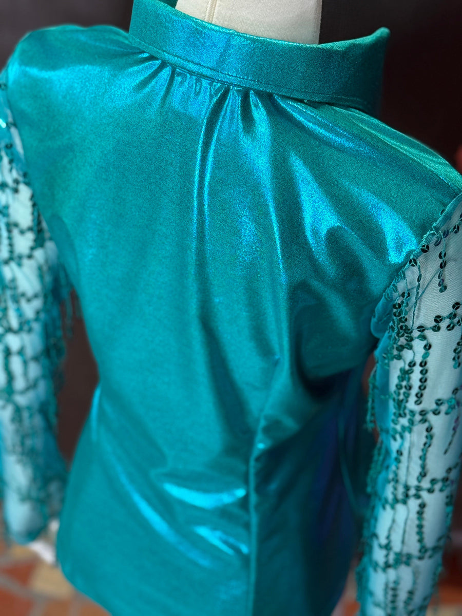 M - Teal Shimmy Sleeve
