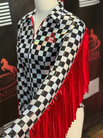 S - Checkered Hologram + Sleeve Fringe