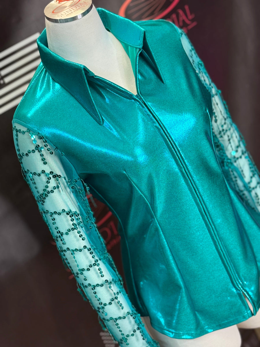 M - Teal Shimmy Sleeve