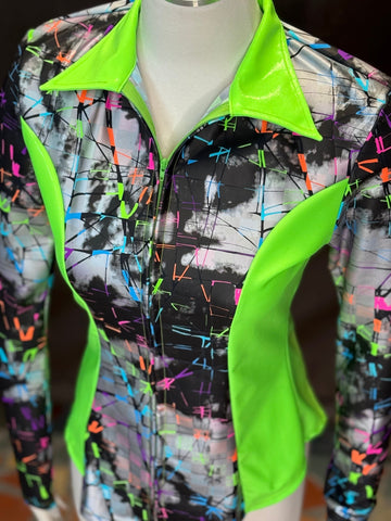 S - Lime Grunge Check Dolly Cut