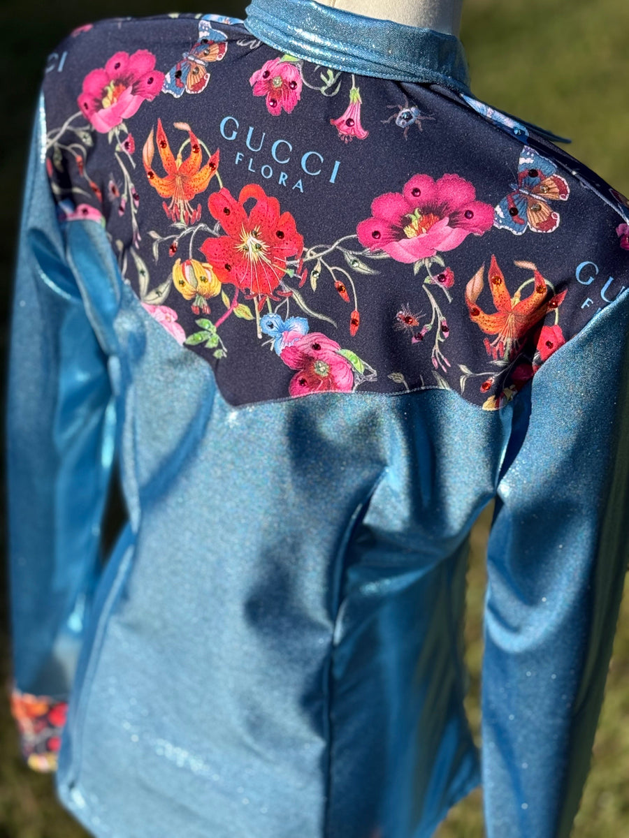 L - Designer Floral Yoke Style + Bling