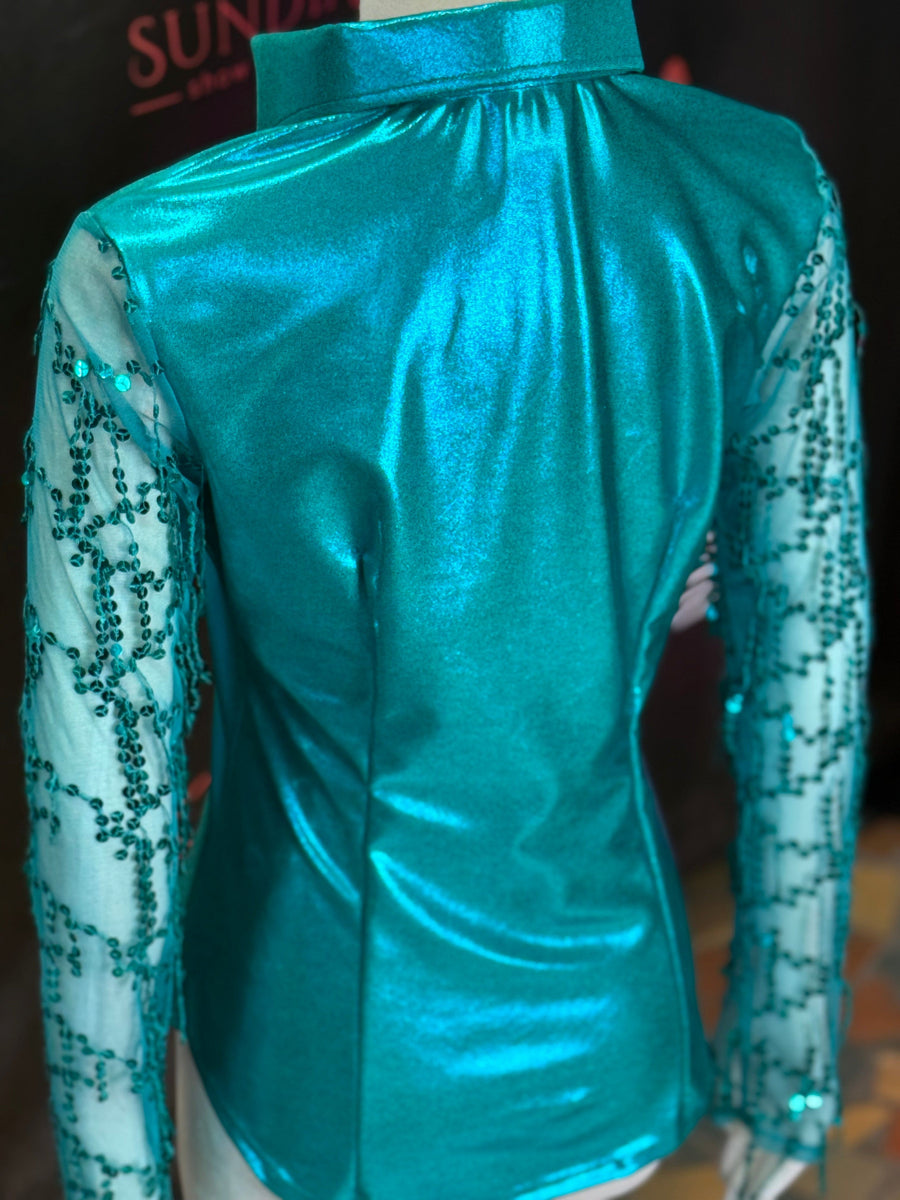 M - Teal Shimmy Sleeve