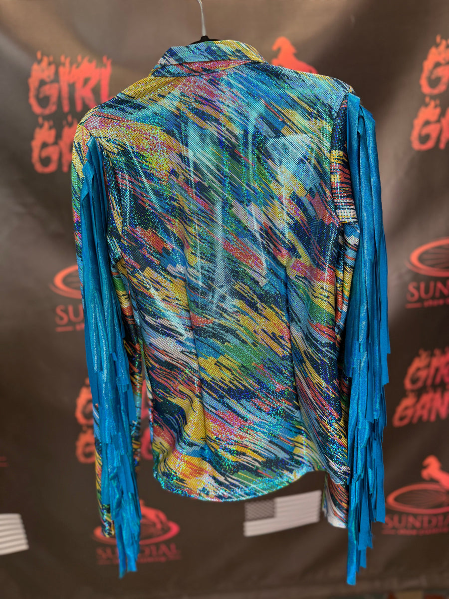 YL - Sunset Reflections Blue + Fringe