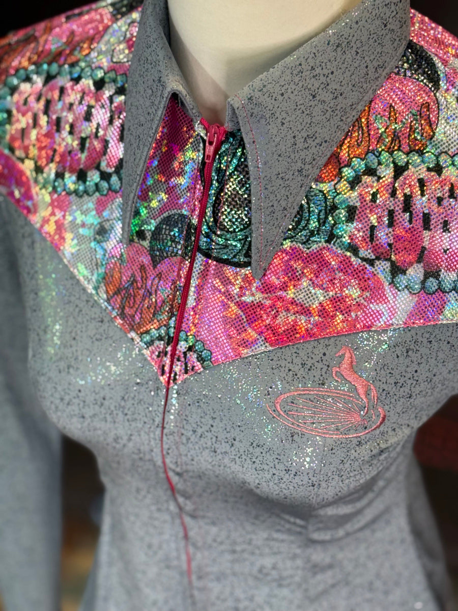 XS - Charcoal Confetti/Flaming Heart Yoke Style