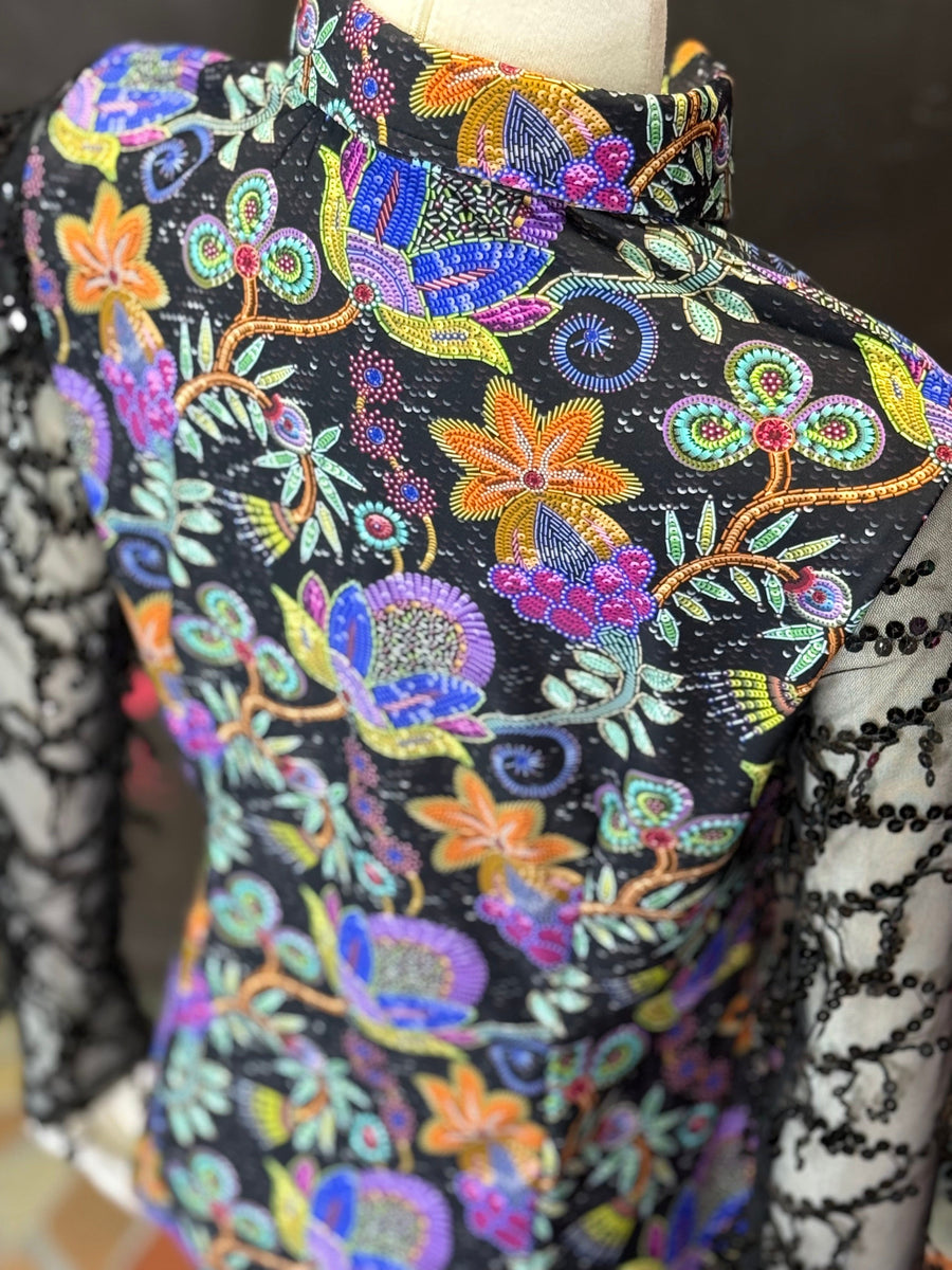 L - Midnight Mariposa Shimmy Sleeve