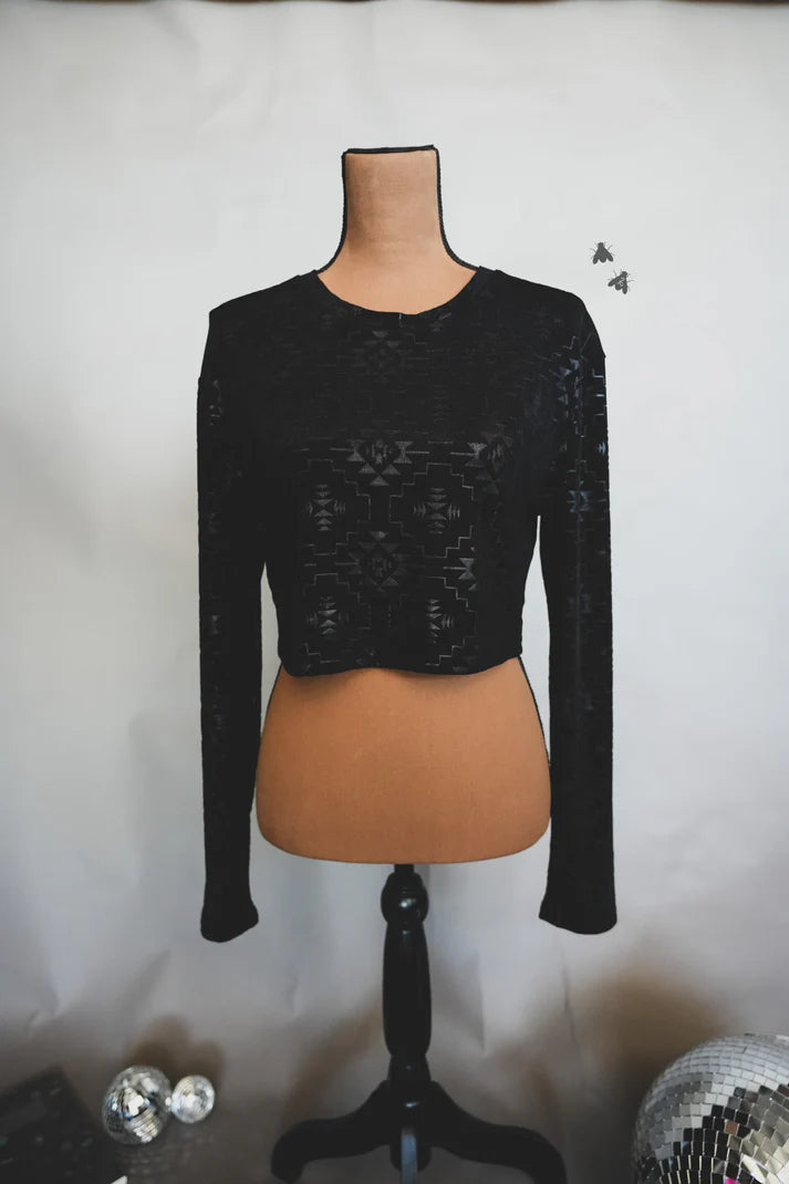 L - Black Aztec Long Sleeve