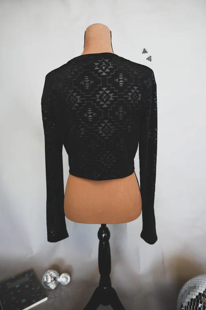 L - Black Aztec Long Sleeve