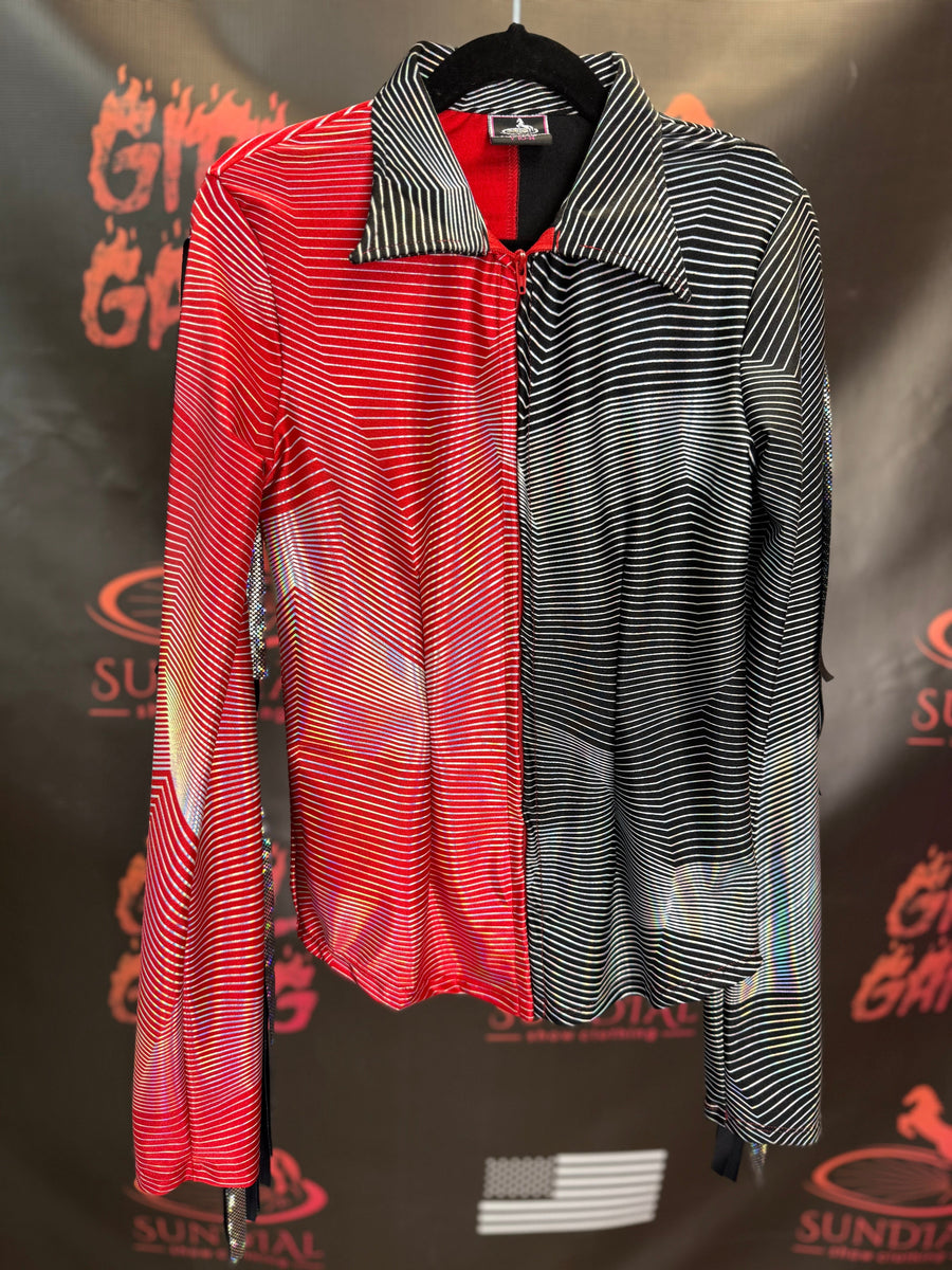 YL - Black/Red Trippy Holo + Fringe