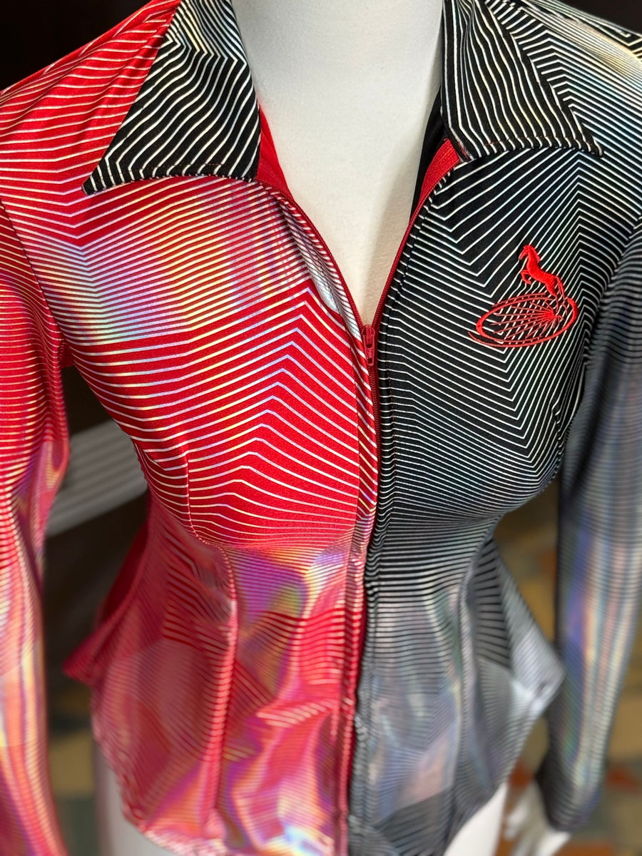 XS - Black/Red Trippy Split Shirt
