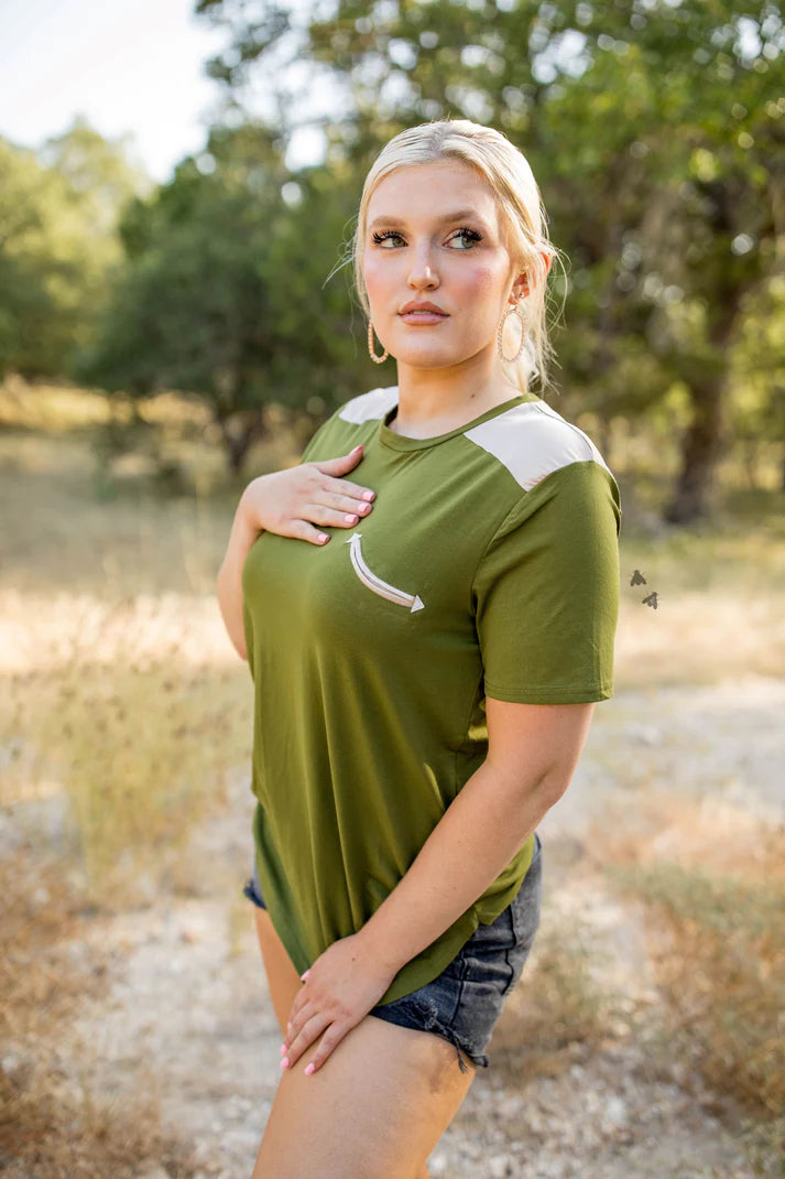 Tuxedo Tee in Olive