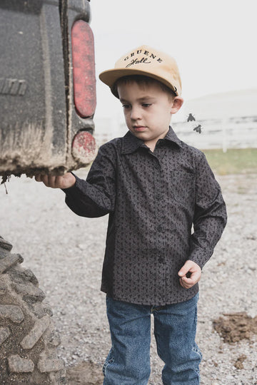 4 - Youth Cowboy Monogram Button Up