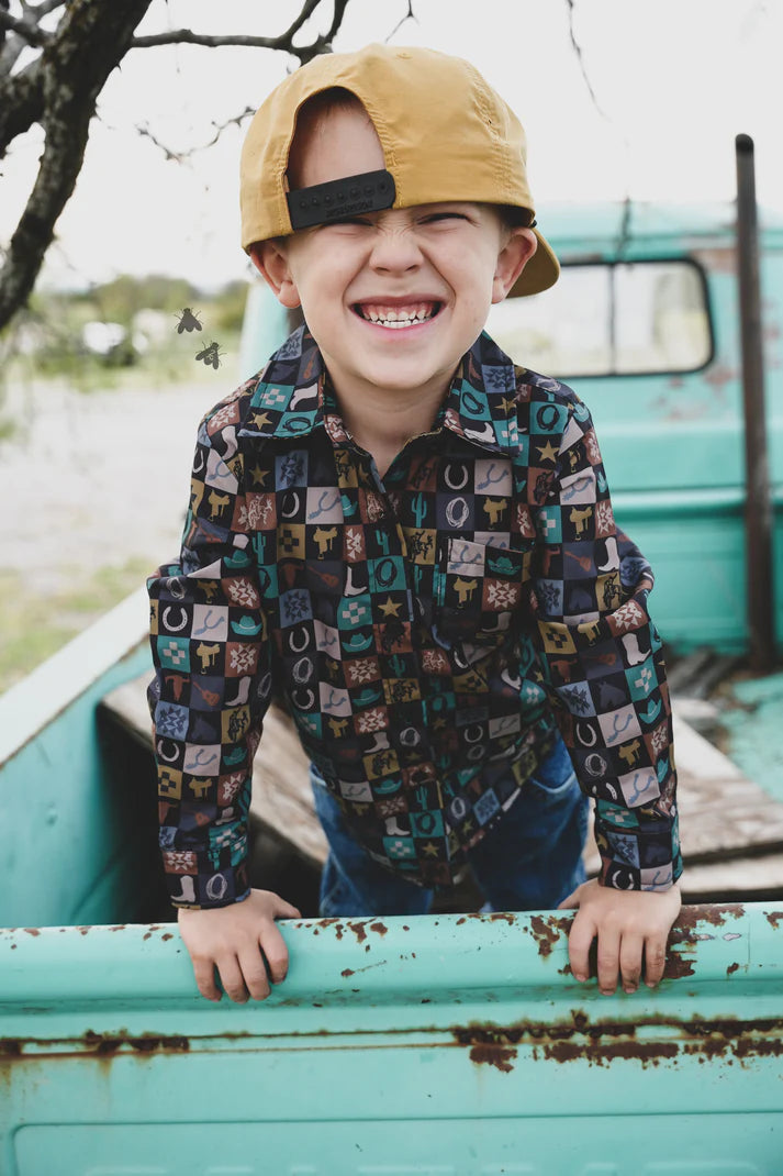 1T, 6 - Youth Checkmate Button Up