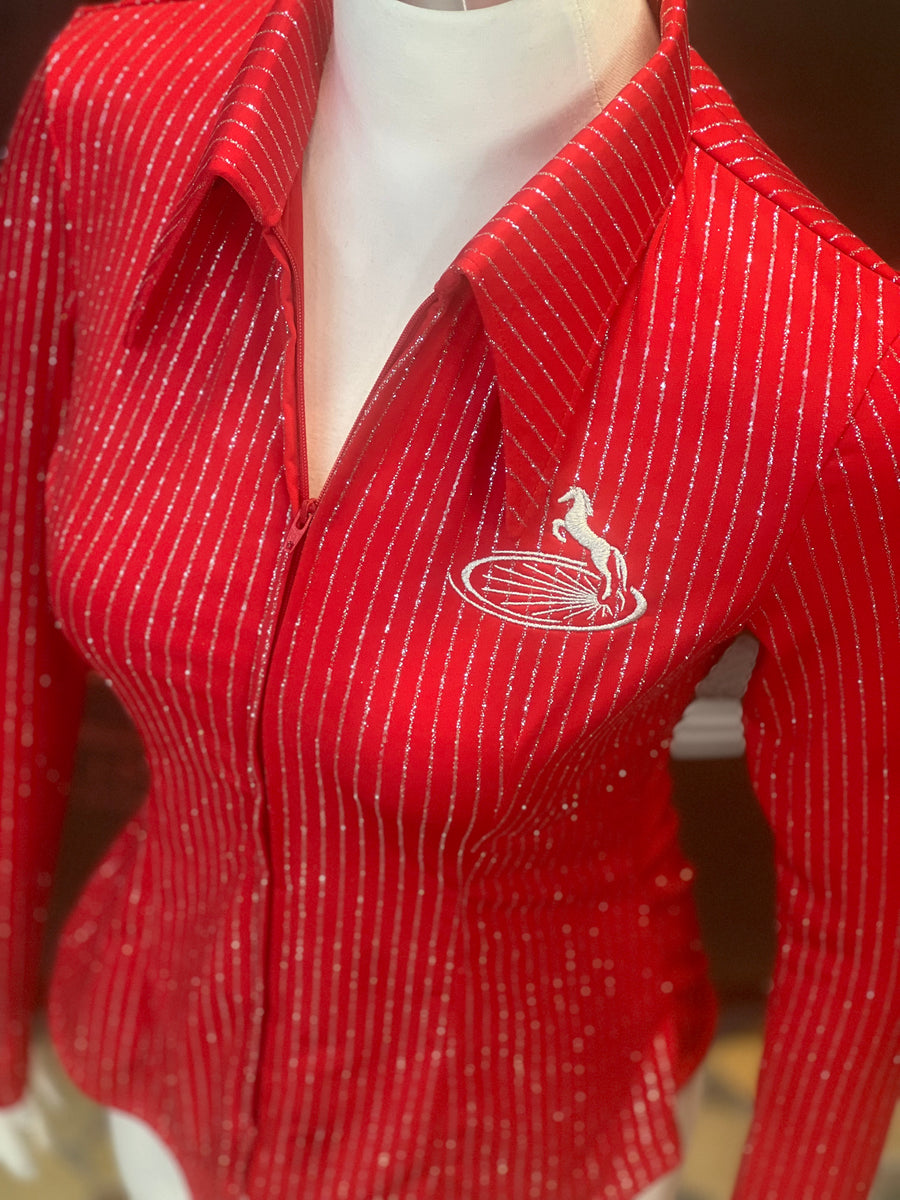 XS - Red/Silver Pinstripe