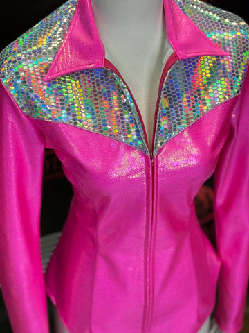 XL - Hot Pink & Sequin Yoke Style