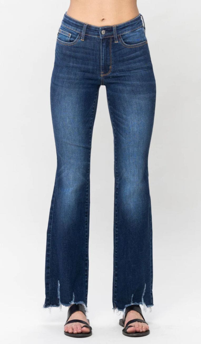 9/29 - Judy Blue Destroyed Hem Bootcut Jeans