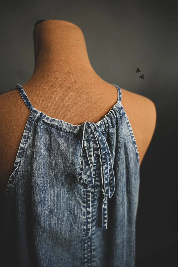 S, XL - Bucking Chute Denim Halter Tank