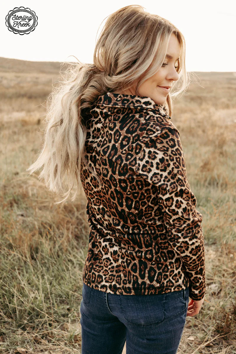 Leopard/Aztec Fleece Pullover
