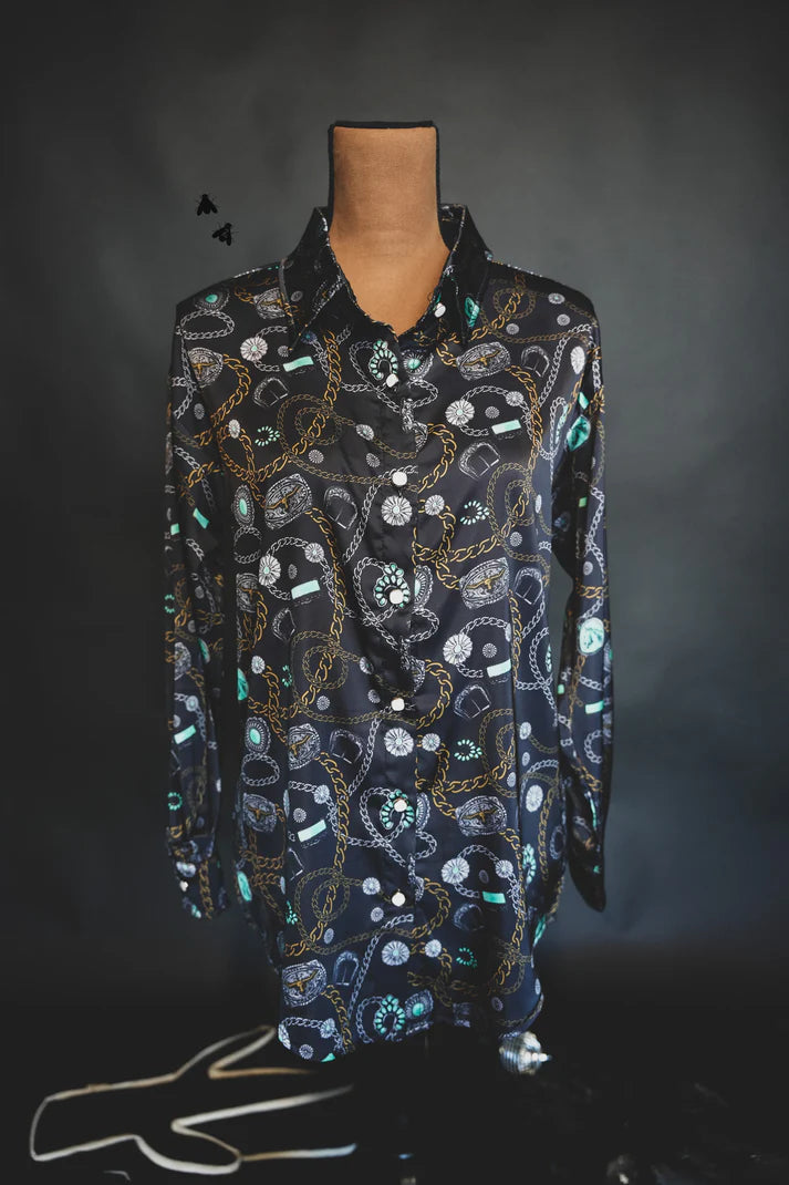 M/L - Buckle Honey Satin Button Down