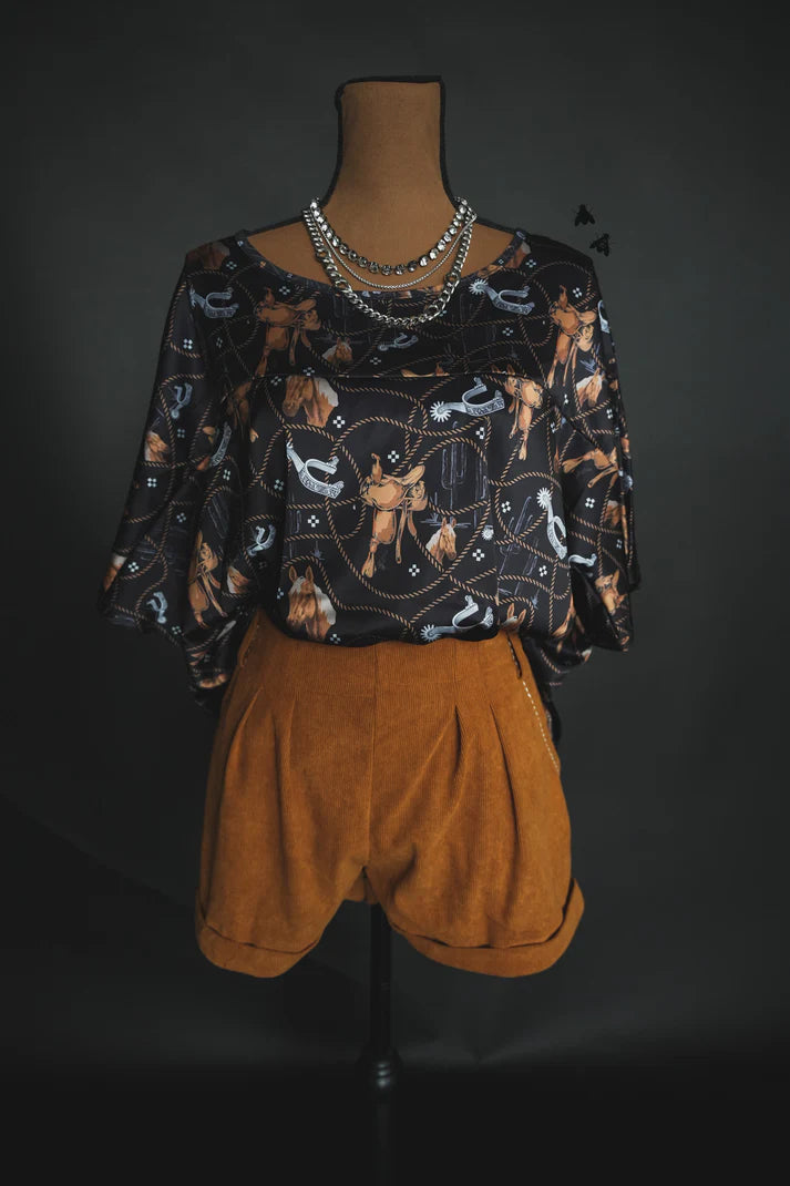 Palomino Print Satin Top