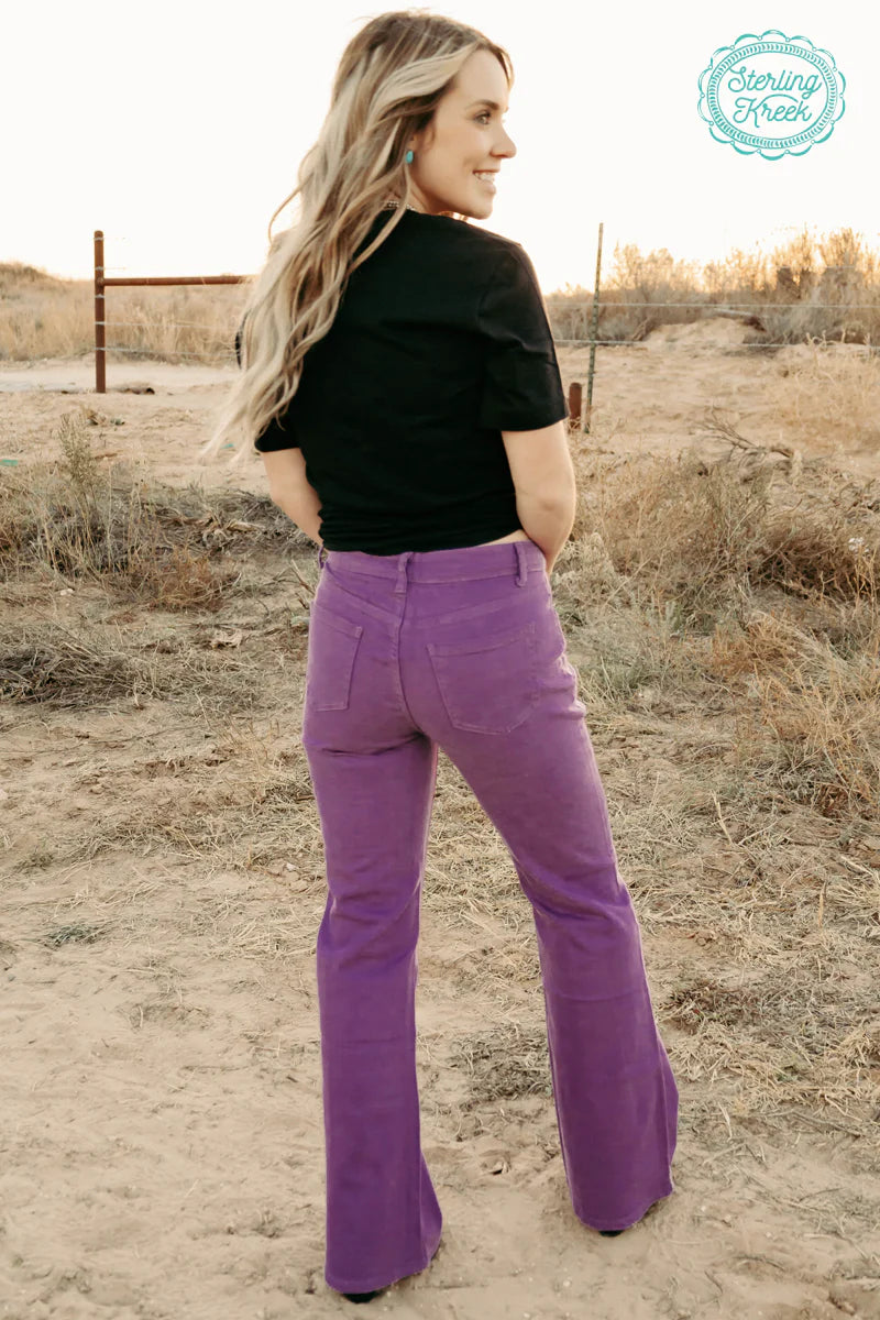 Purple Stretch Denim Trousers